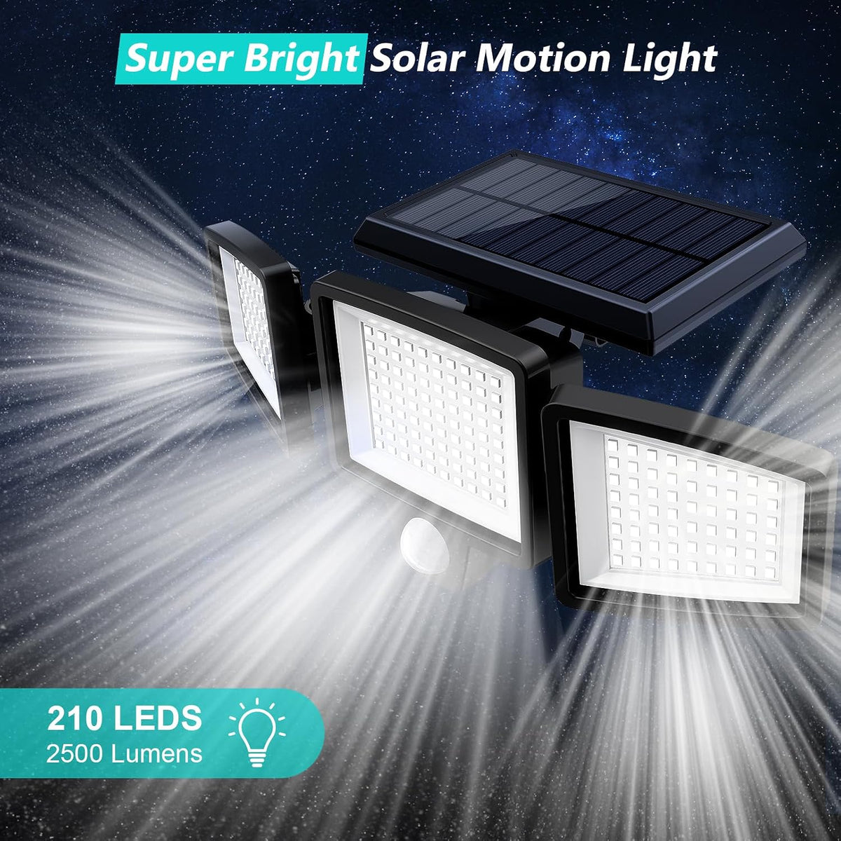 Ultra-Bright 2500LM Solar Motion Flood Light Set