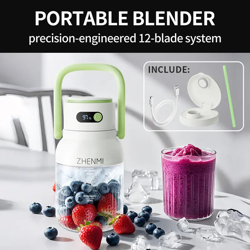 33oz Cordless Portable Blender - 30s Ice Crushing Power for On-The-Go Smoothies