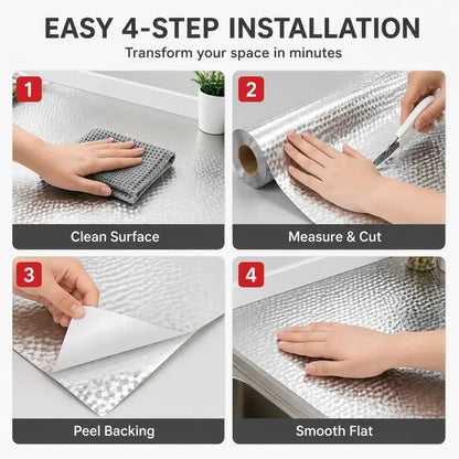 Premium Oil-Proof & Heat-Resistant Self-Adhesive Kitchen Foil Roll