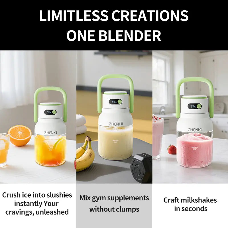 33oz Cordless Portable Blender - 30s Ice Crushing Power for On-The-Go Smoothies