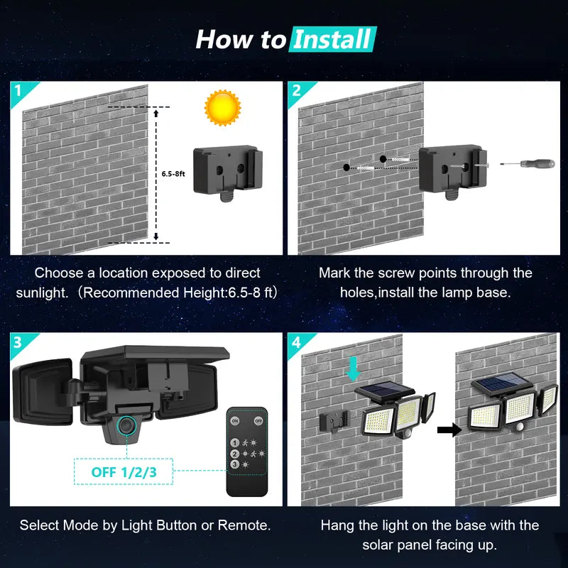 Ultra-Bright 2500LM Solar Motion Flood Light Set