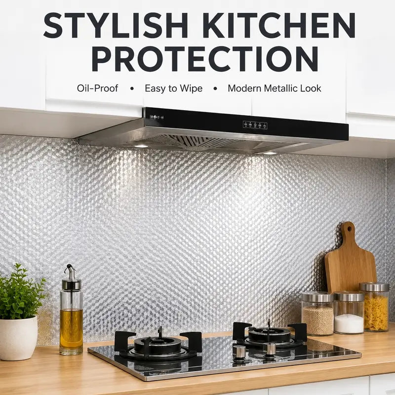 Premium Oil-Proof & Heat-Resistant Self-Adhesive Kitchen Foil Roll