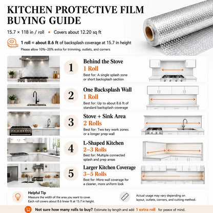 Premium Oil-Proof & Heat-Resistant Self-Adhesive Kitchen Foil Roll